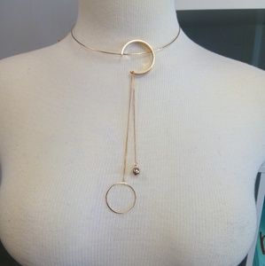 Gold Choker Crest Circle Ball Chain Unique
